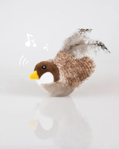 Ćwierkający ptaszek wróbel zabawka dla kota ISLA